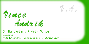 vince andrik business card